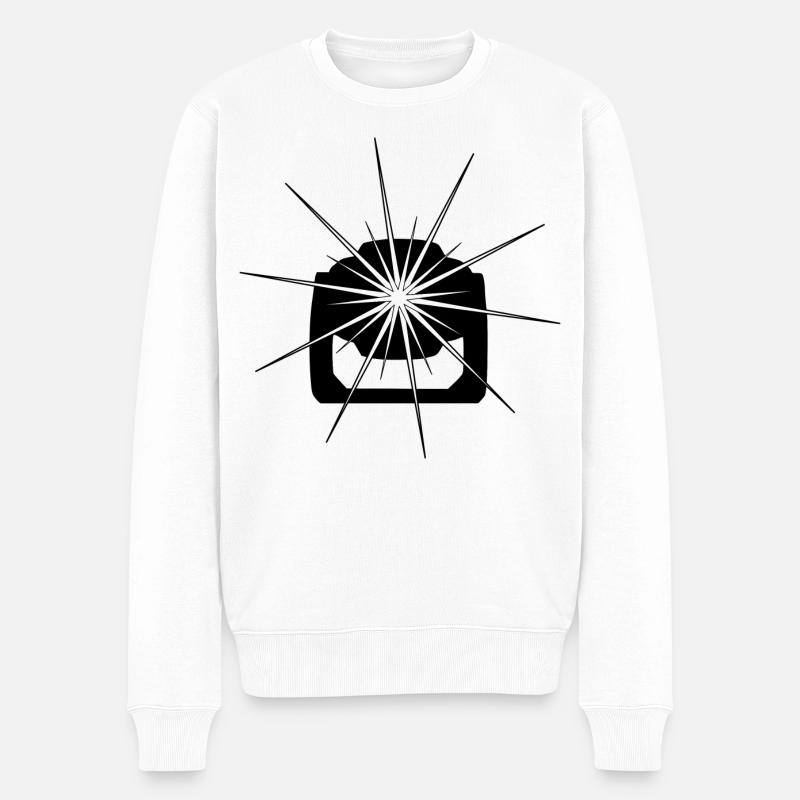 Movinghead in Schwarz - Männer Premium Bio Pullover - Weiß