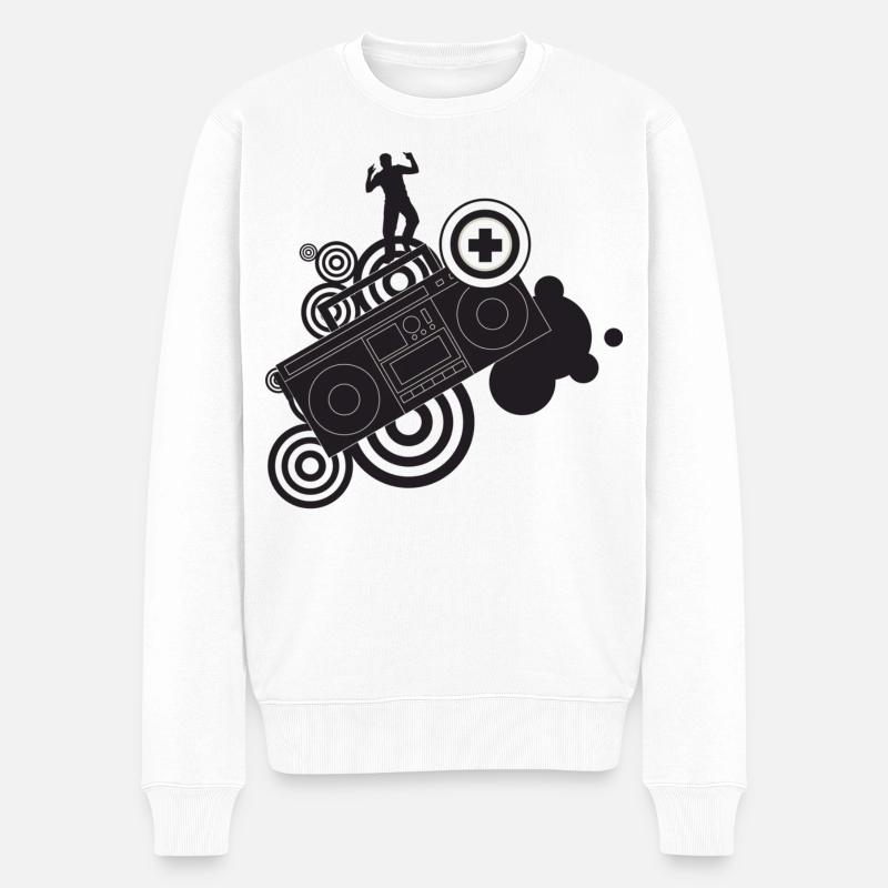 Hip Hop and Funky - Männer Premium Bio Pullover - Weiß