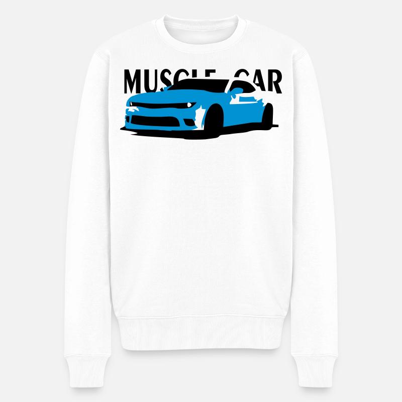 MuscleCar - Männer Premium Bio Pullover - Weiß