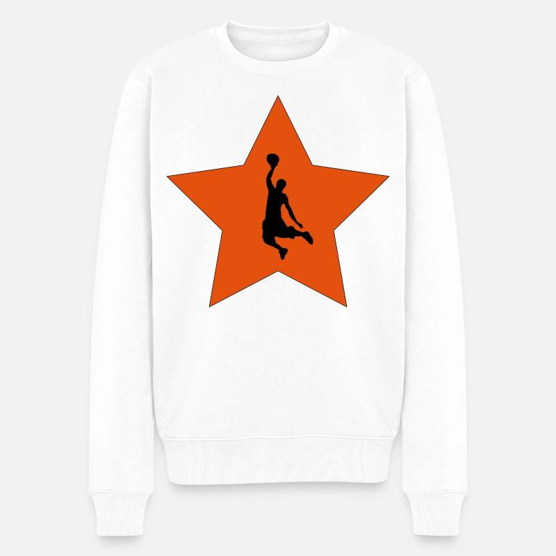 Basketball Stern - Männer Premium Bio Pullover - Weiß