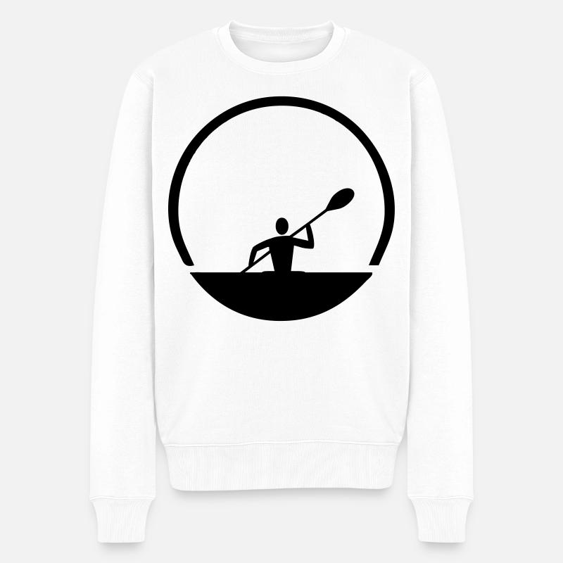 Kanu Emblem - Männer Premium Bio Pullover - Weiß