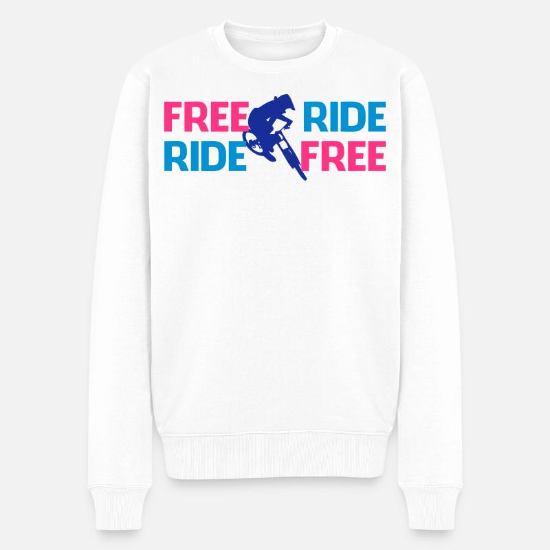 Freeride Biker - Männer Premium Bio Pullover - Weiß