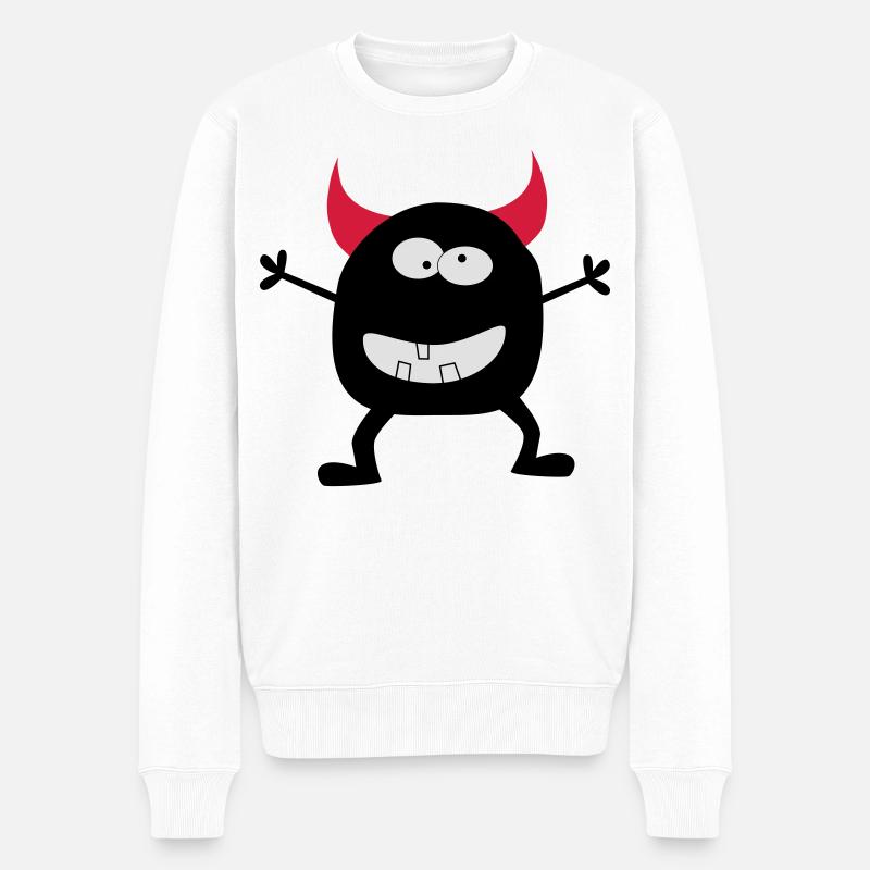 Teufelchen - Männer Premium Bio Pullover - Weiß