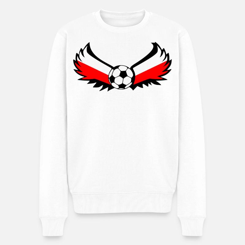 Fussball Polen - Männer Premium Bio Pullover - Weiß