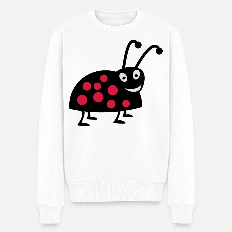Marienkäfer - Männer Premium Bio Pullover - Weiß