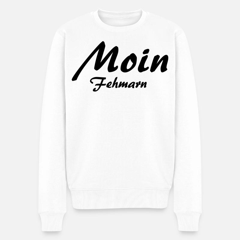 Moin Fehmarn - Männer Premium Bio Pullover - Weiß