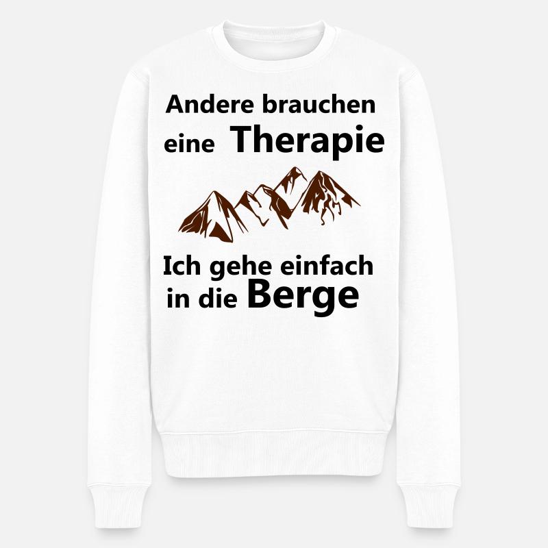 Therapie Berge - Männer Premium Bio Pullover - Weiß