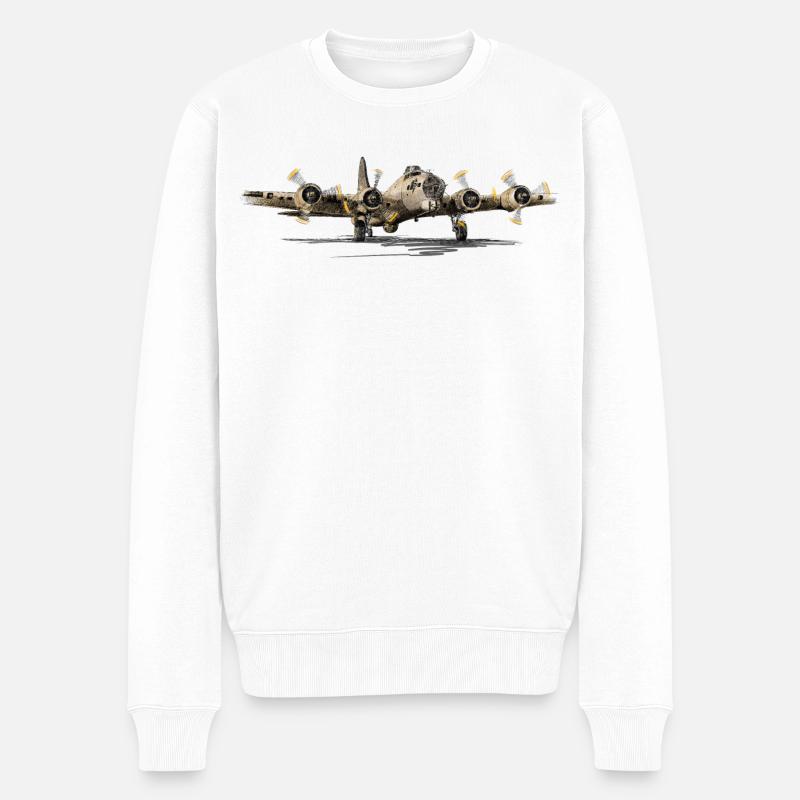 Bomber B-17 - Pull Premium bio Homme - blanc