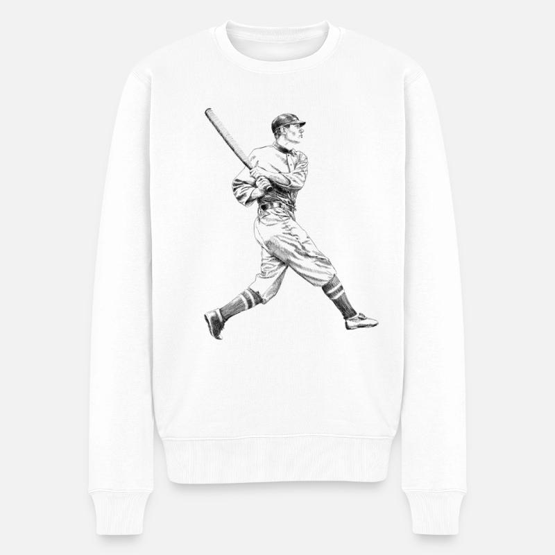 Baseball - Männer Premium Bio Pullover - Weiß