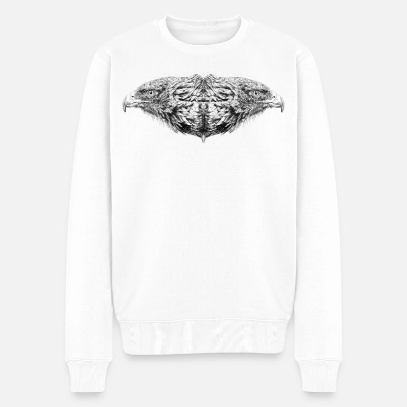 Doppeladler - Männer Premium Bio Pullover - Weiß