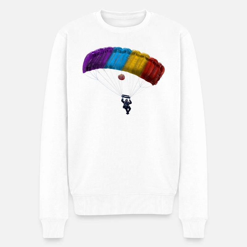 Fallschirmspringer - Männer Premium Bio Pullover - Weiß