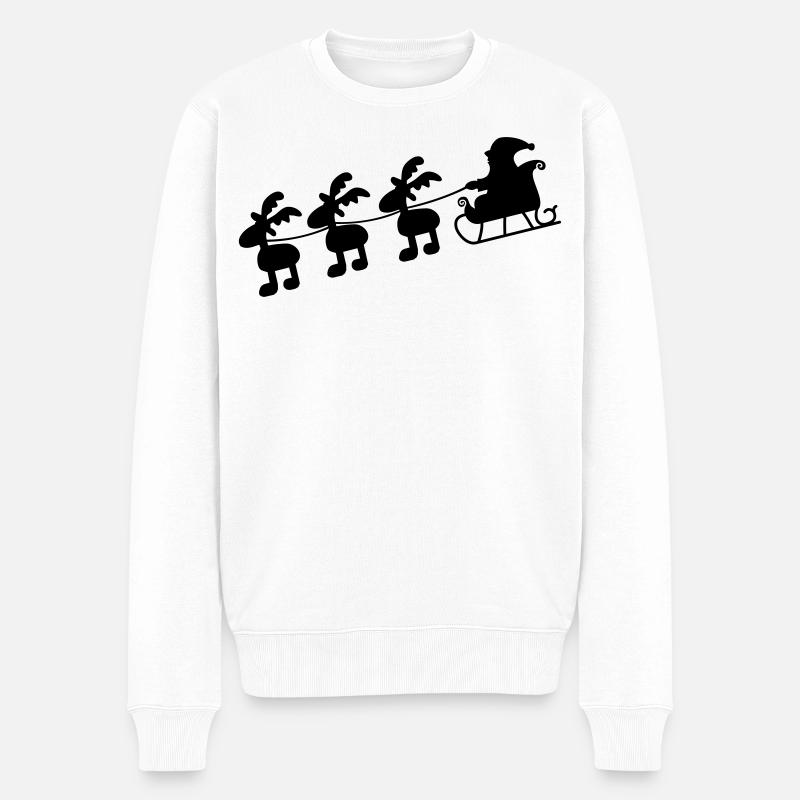 Weihnachten - Männer Premium Bio Pullover - Weiß