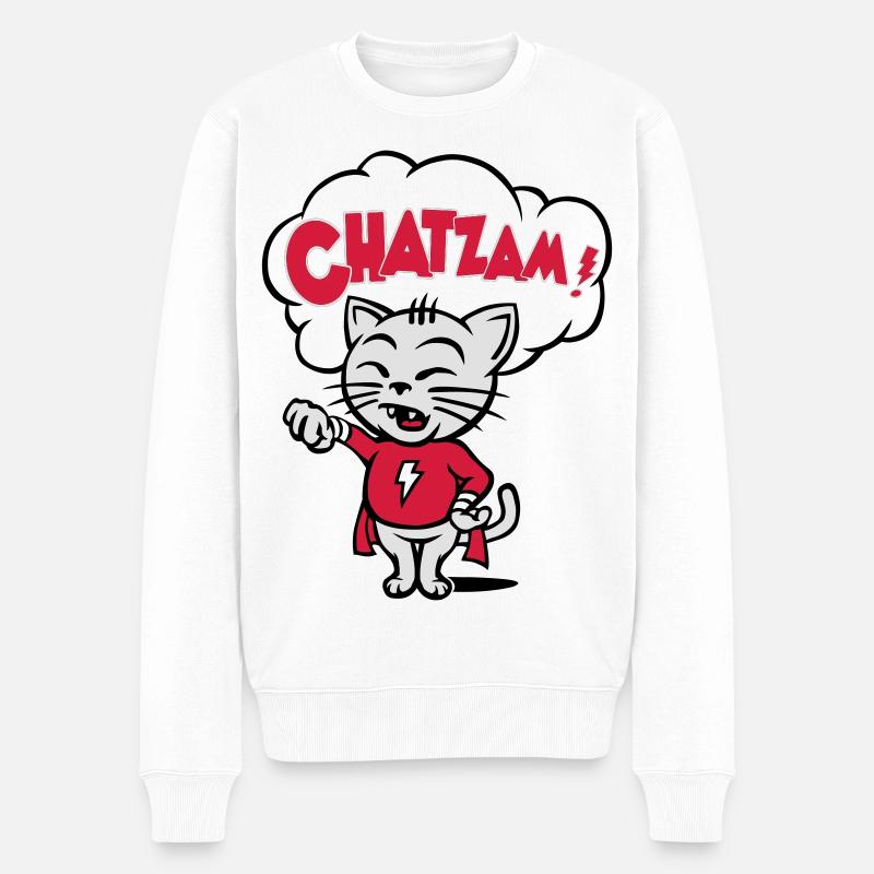 Chatzam ! - Pull Premium bio Homme - blanc