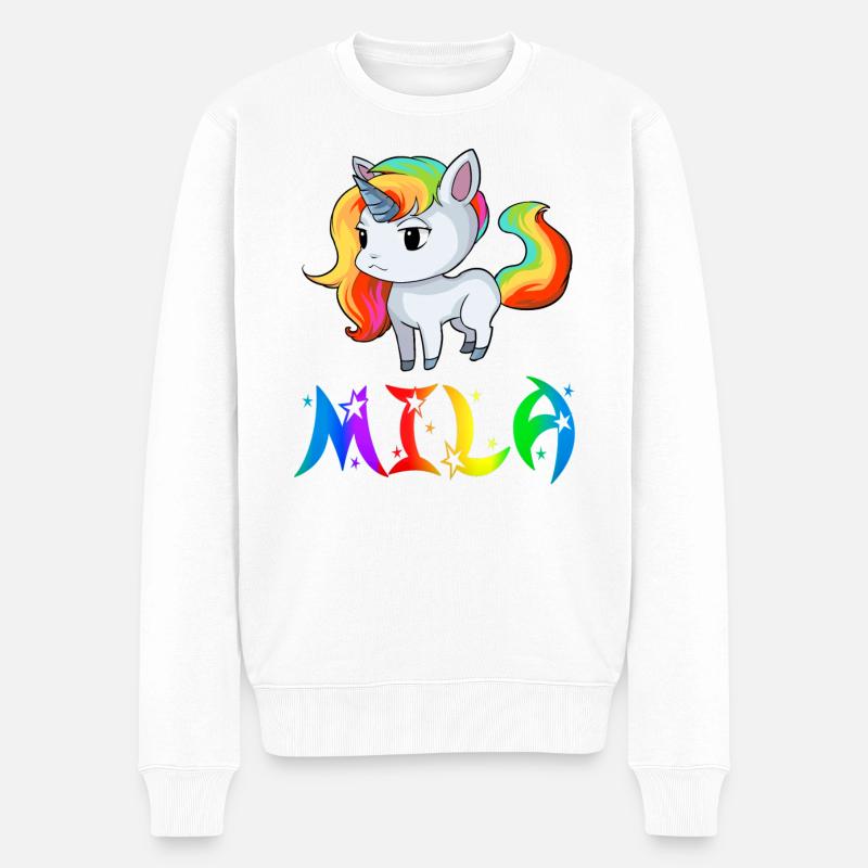 Mila Einhorn - Pull Premium bio Homme - blanc