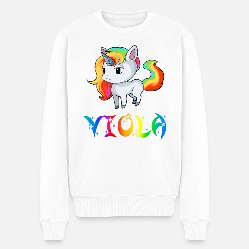 Viola Einhorn - Pull Premium bio Homme - blanc