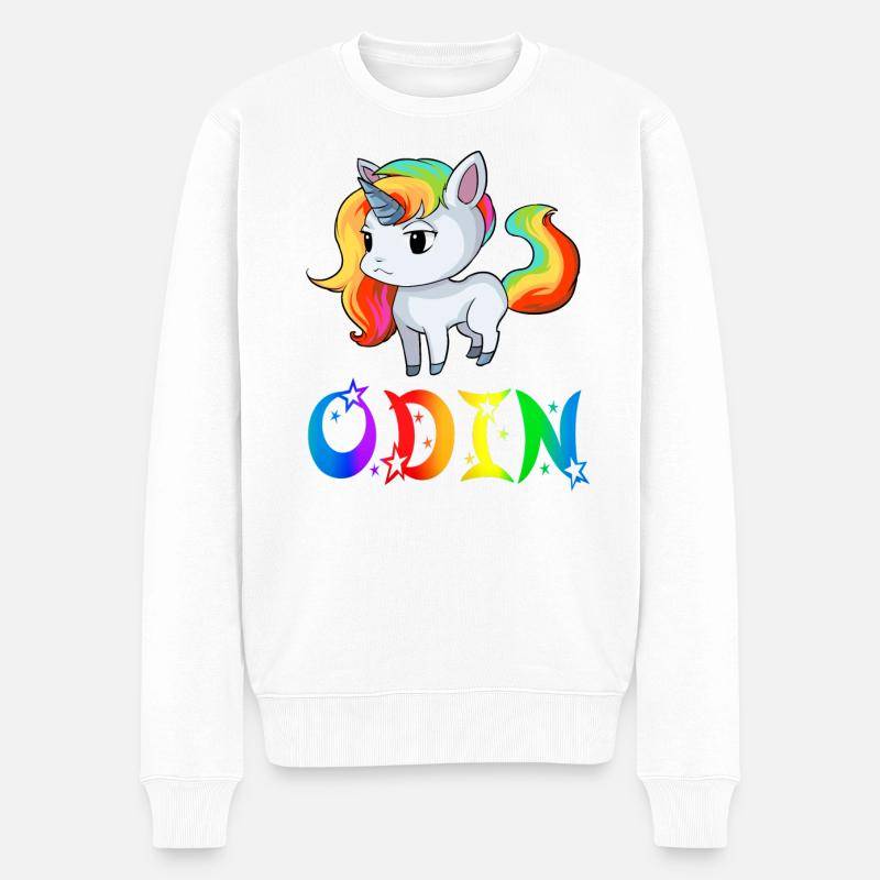 Einhorn Odin - Männer Premium Bio Pullover - Weiß