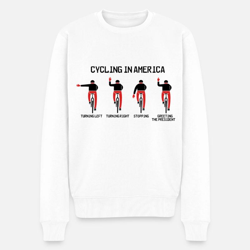 cycling in america - Männer Premium Bio Pullover - Weiß