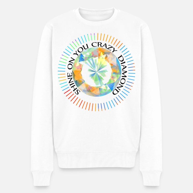 Shine On You Crazy Diamond - Männer Premium Bio Pullover - Weiß