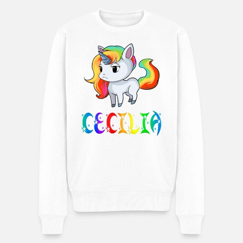 Einhorn Cecilia - Pull Premium bio Homme - blanc
