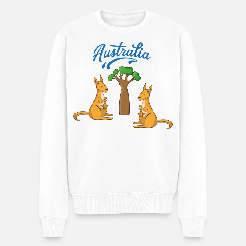 Australien - Männer Premium Bio Pullover - Weiß