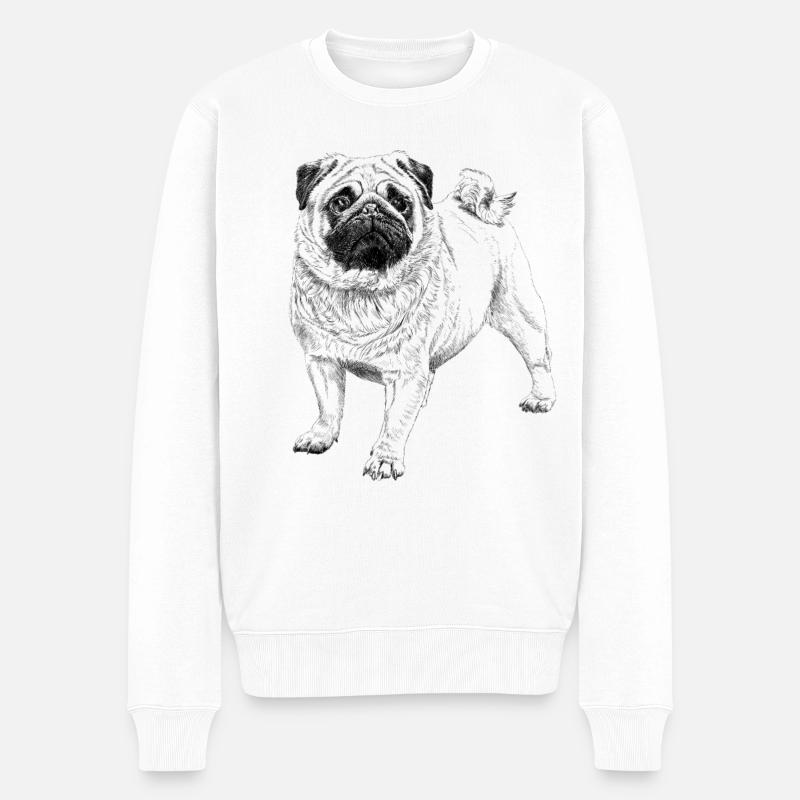 Pug - Pull Premium bio Homme - blanc