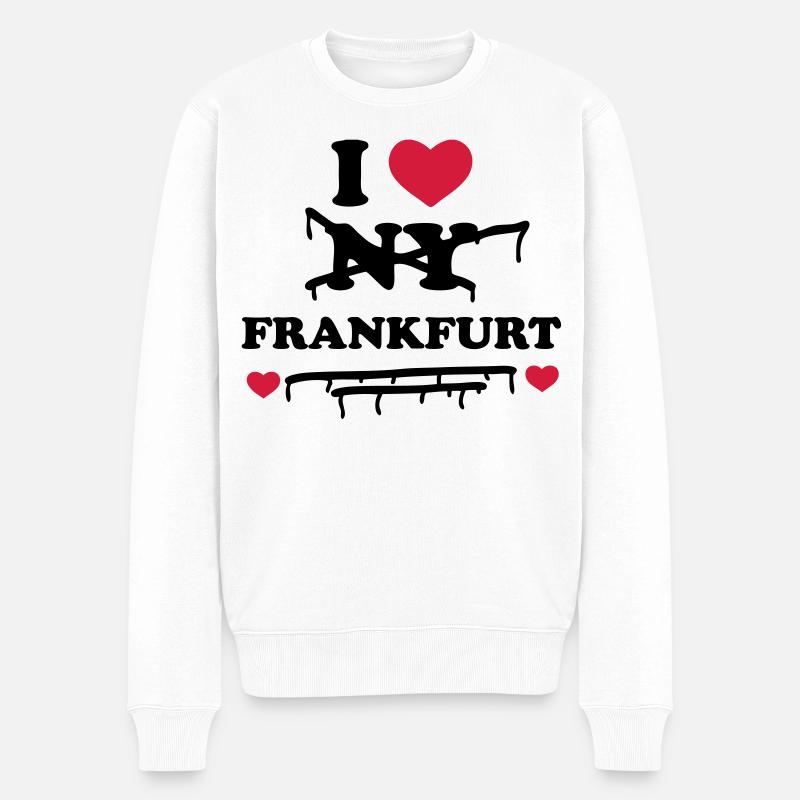 Je n'aime pas NY mais Francfort - Pull Premium bio Homme - blanc
