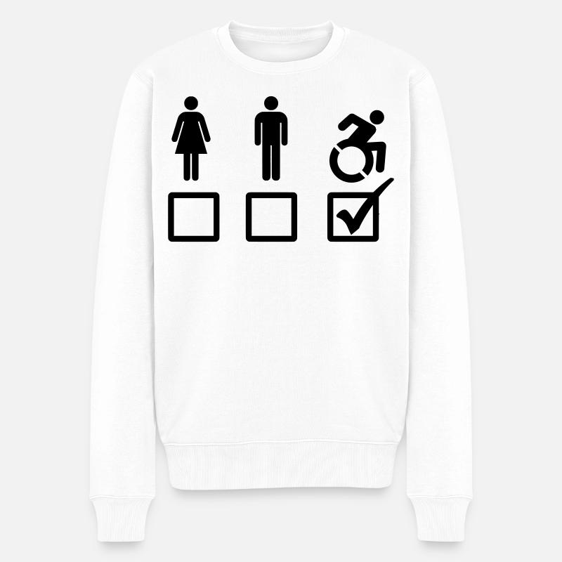 L’utilisateur d’un fauteuil roulant convient # - Pull Premium bio Homme - blanc