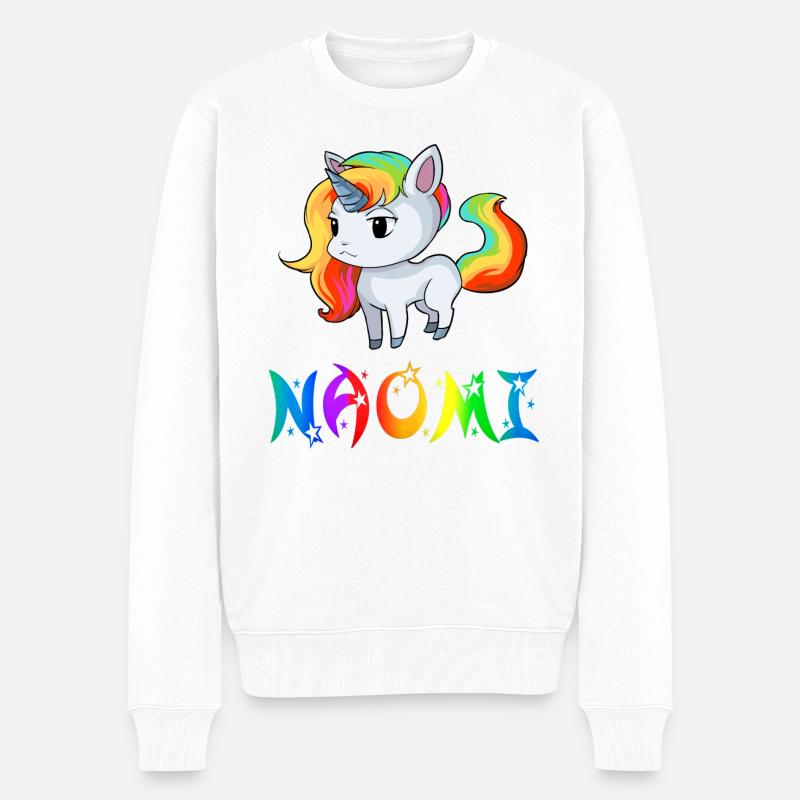 Einhorn Naomi - Männer Premium Bio Pullover - Weiß