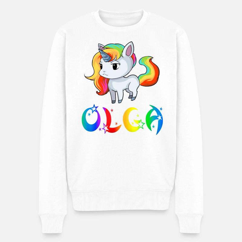 Unicorn Olga - Pull Premium bio Homme - blanc
