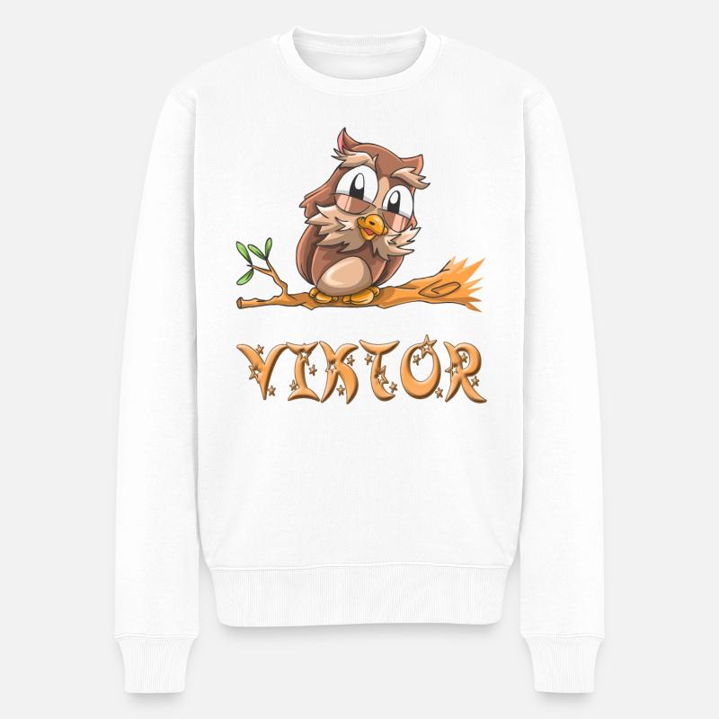 Hibou Viktor - Pull Premium bio Homme - blanc