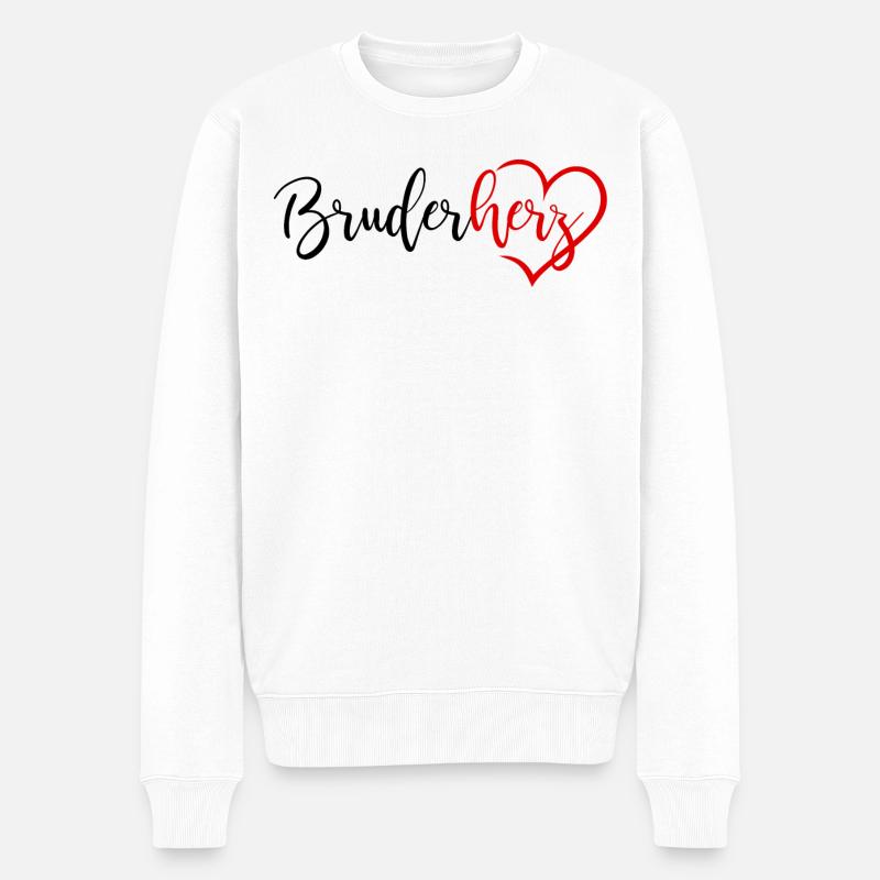Bruderherz - Männer Premium Bio Pullover - Weiß