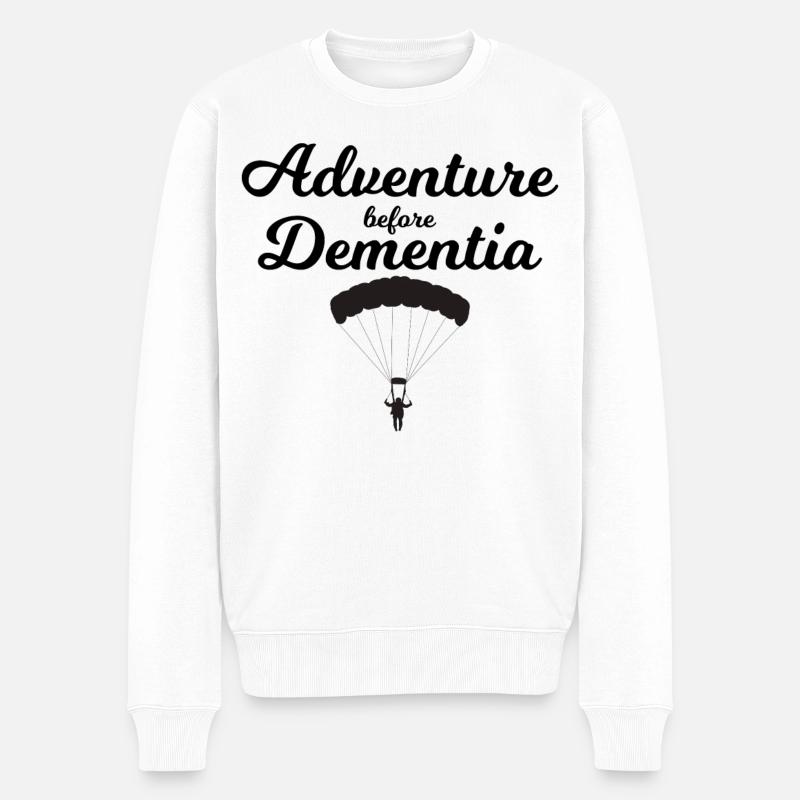 Aventure de parachutisme avant la démence - Pull Premium bio Homme - blanc