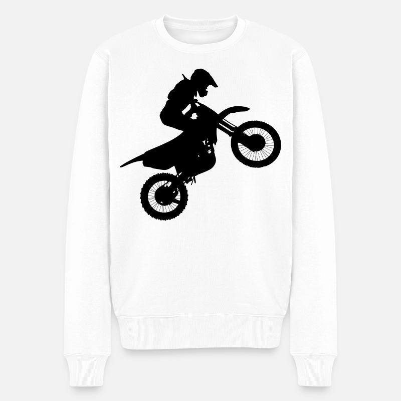 Image du pilote de motocross # - Pull Premium bio Homme - blanc