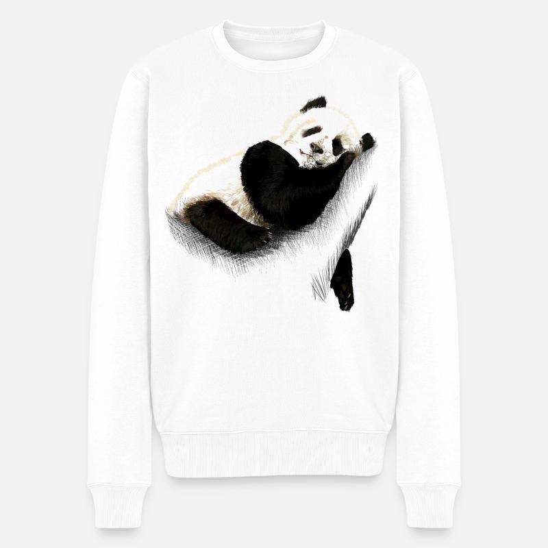 Panda - Pull Premium bio Homme - blanc
