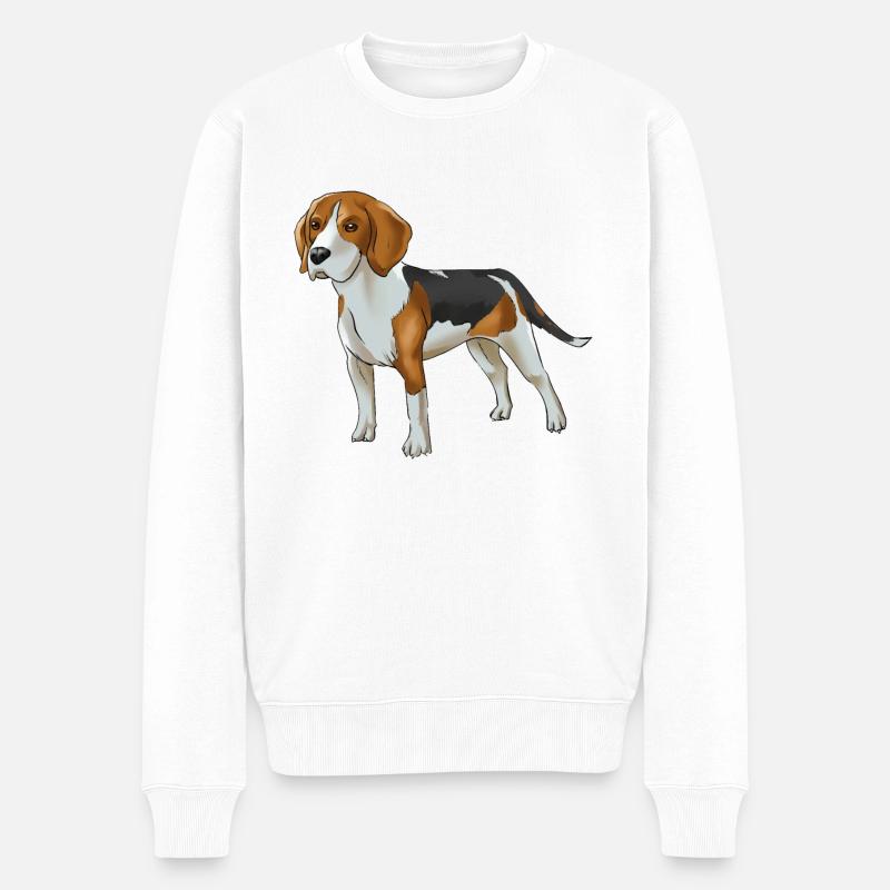 Beagle Hund - Männer Premium Bio Pullover - Weiß