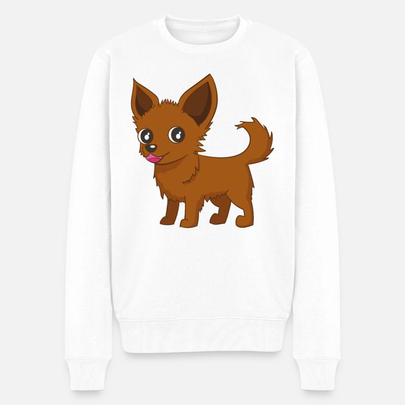 Chihuahua Comic - Männer Premium Bio Pullover - Weiß