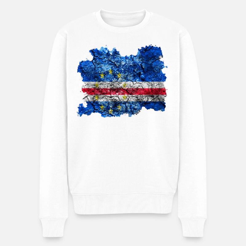 Cabo Verde Drapeau Vintage - Pull Premium bio Homme - blanc