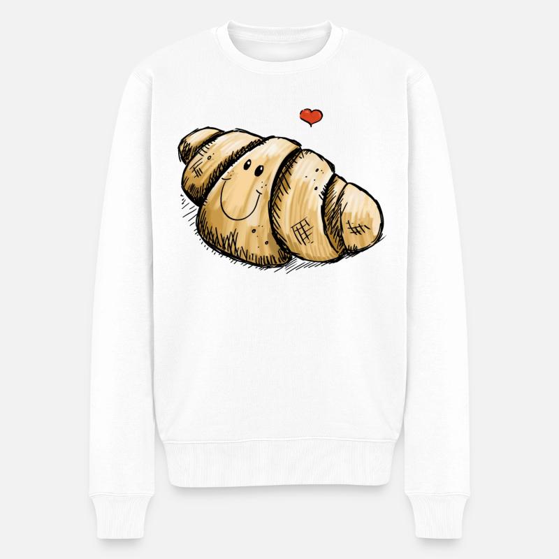 J'aime Croissants - Pull Premium bio Homme - blanc