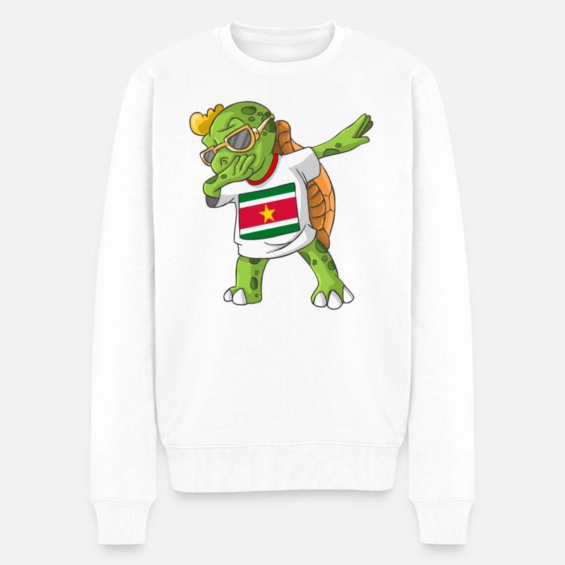 Suriname Dabbing Schildkröte - Männer Premium Bio Pullover - Weiß