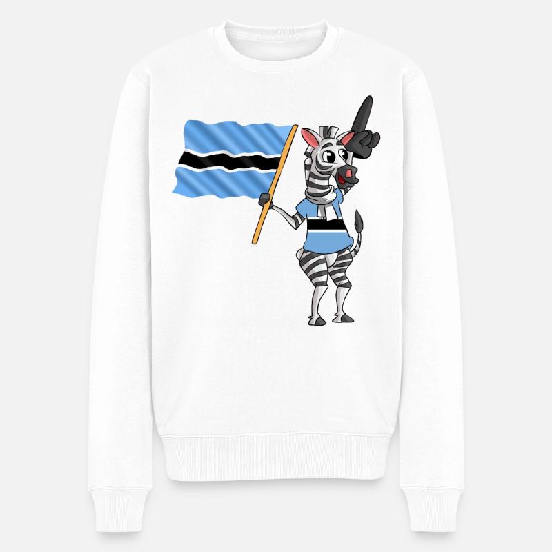 Botsuaner Zebra - Männer Premium Bio Pullover - Weiß