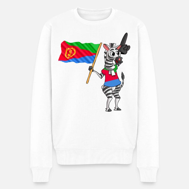 Eritreer Zebra - Männer Premium Bio Pullover - Weiß