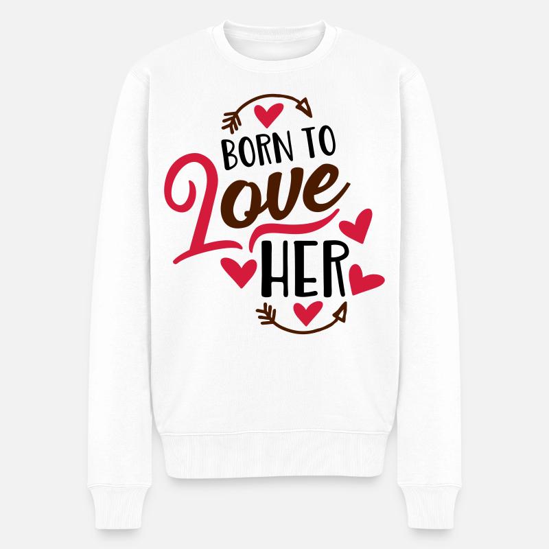amour - Pull Premium bio Homme - blanc