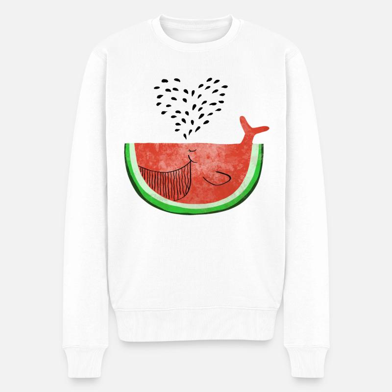 Pastèque Wal - melon Walvis - Fruit -Love - Pull Premium bio Homme - blanc