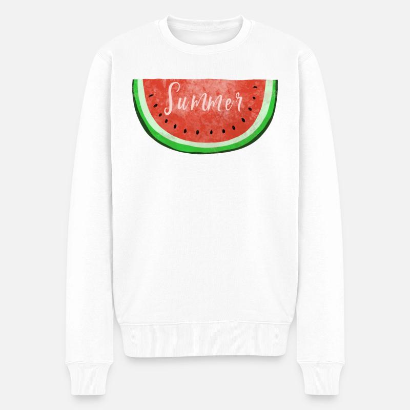 Été Melon d'eau - Melon - été - Pull Premium bio Homme - blanc