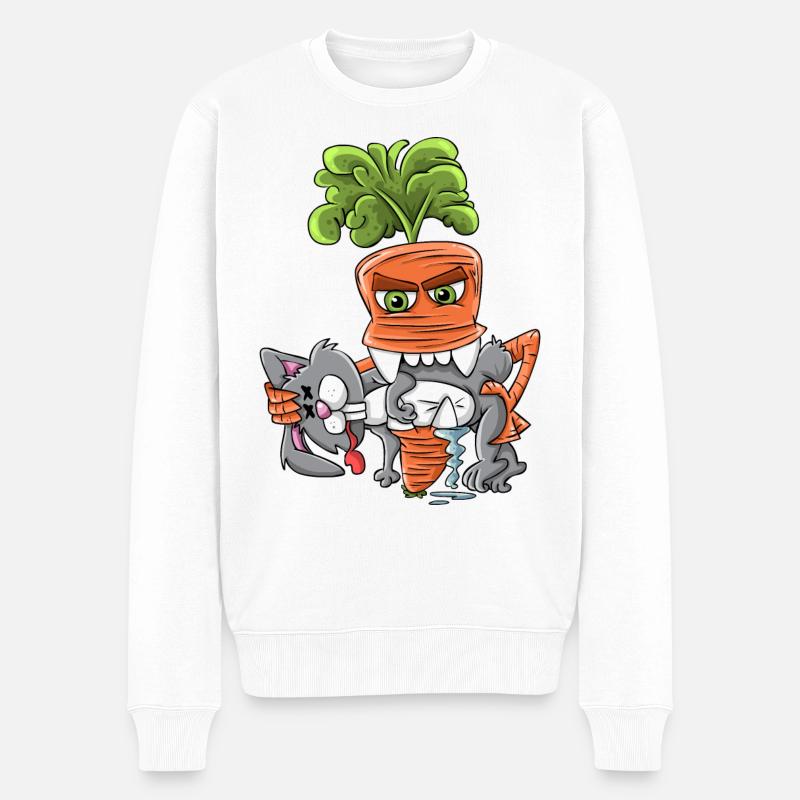 Karotten Revolution Hase - Männer Premium Bio Pullover - Weiß