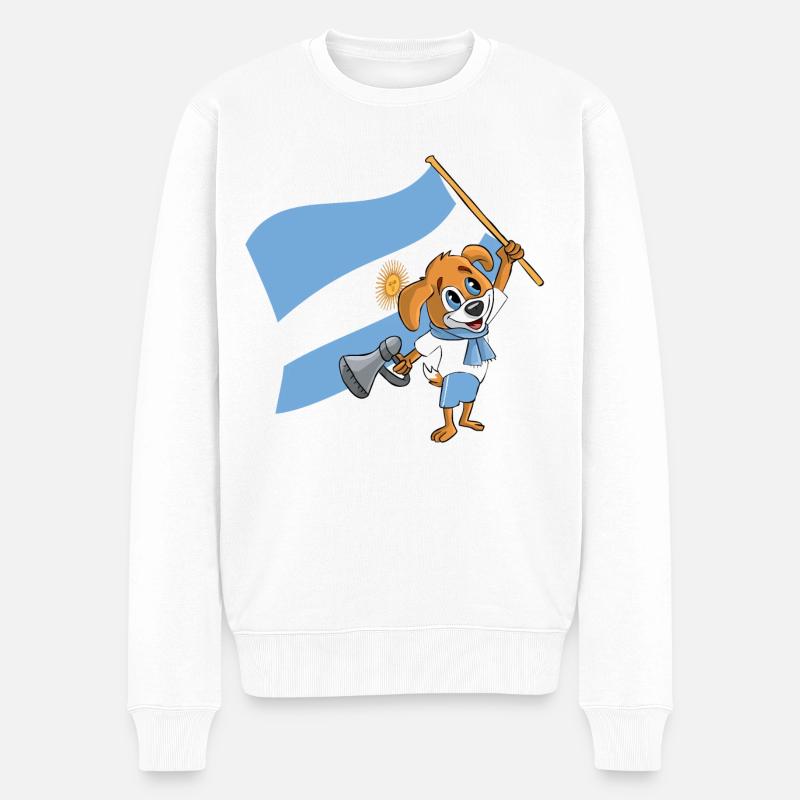 Argentinien Fan Hund - Männer Premium Bio Pullover - Weiß