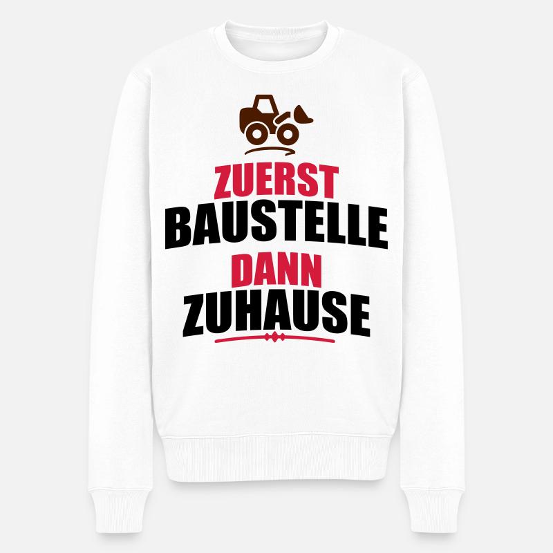 Baustelle - Männer Premium Bio Pullover - Weiß