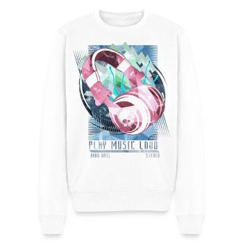 Play Music Loud - das Party Shirt für Musiker - Männer Premium Bio Pullover - Weiß - Vorne - Thijin (182cm)