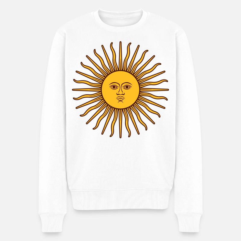 flammende sonne - Männer Premium Bio Pullover - Weiß