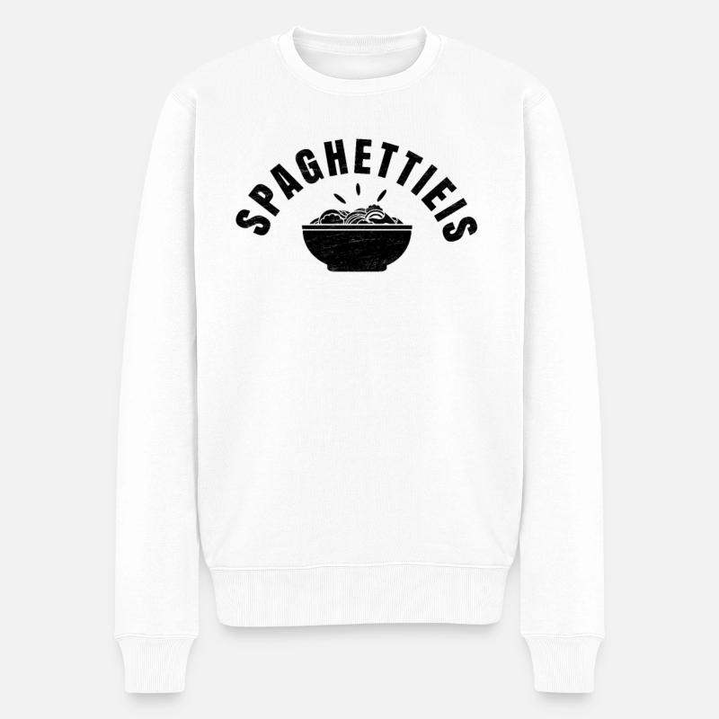 Spagetti Eis - Männer Premium Bio Pullover - Weiß